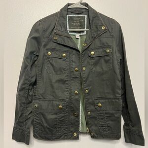 J Crew Womens XS Downtown Field Jacket Green Utility Coat